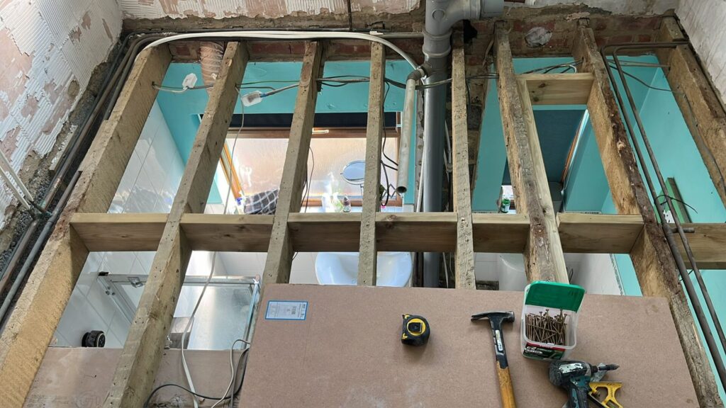 Bathroom Fist Fix Josit Work, Boxing In & Cement Boarding Ready For Fit Out of Bathroom - Kent