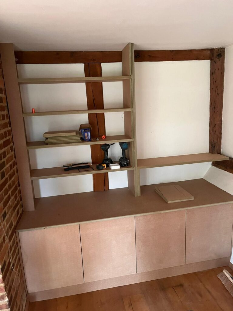MDF Units with Log Store & Shelfing - Pluckley, Kent