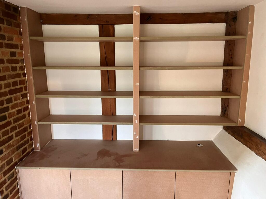 MDF Units with Log Store & Shelfing - Pluckley, Kent