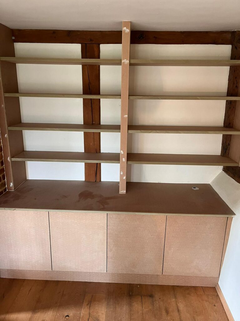 MDF Units with Log Store & Shelfing - Pluckley, Kent