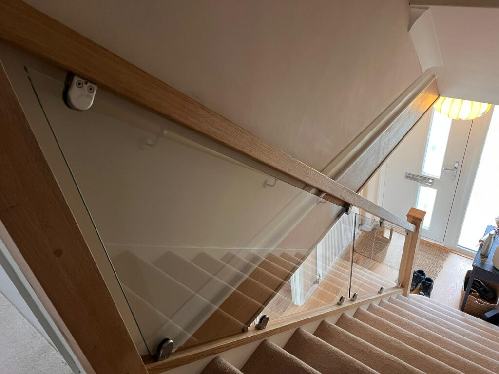 Glass & Oak Ballastrade with Understairs Storage - Ashford, Kent