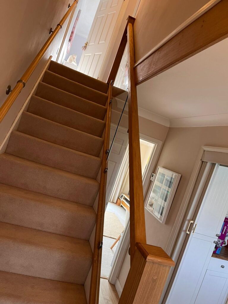 Glass & Oak Ballastrade with Understairs Storage - Ashford, Kent